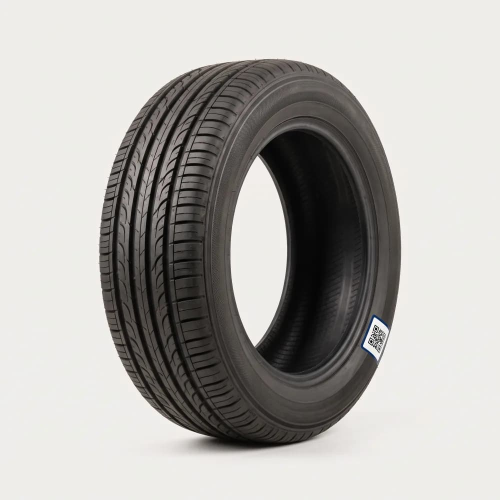 Car tyre with a digital product passport QR label on the sidewall